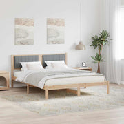 vidaXL Bedframe met Gevoerd Hoofdgedeelte Lichtgrijs 150 x 200 cm Stof