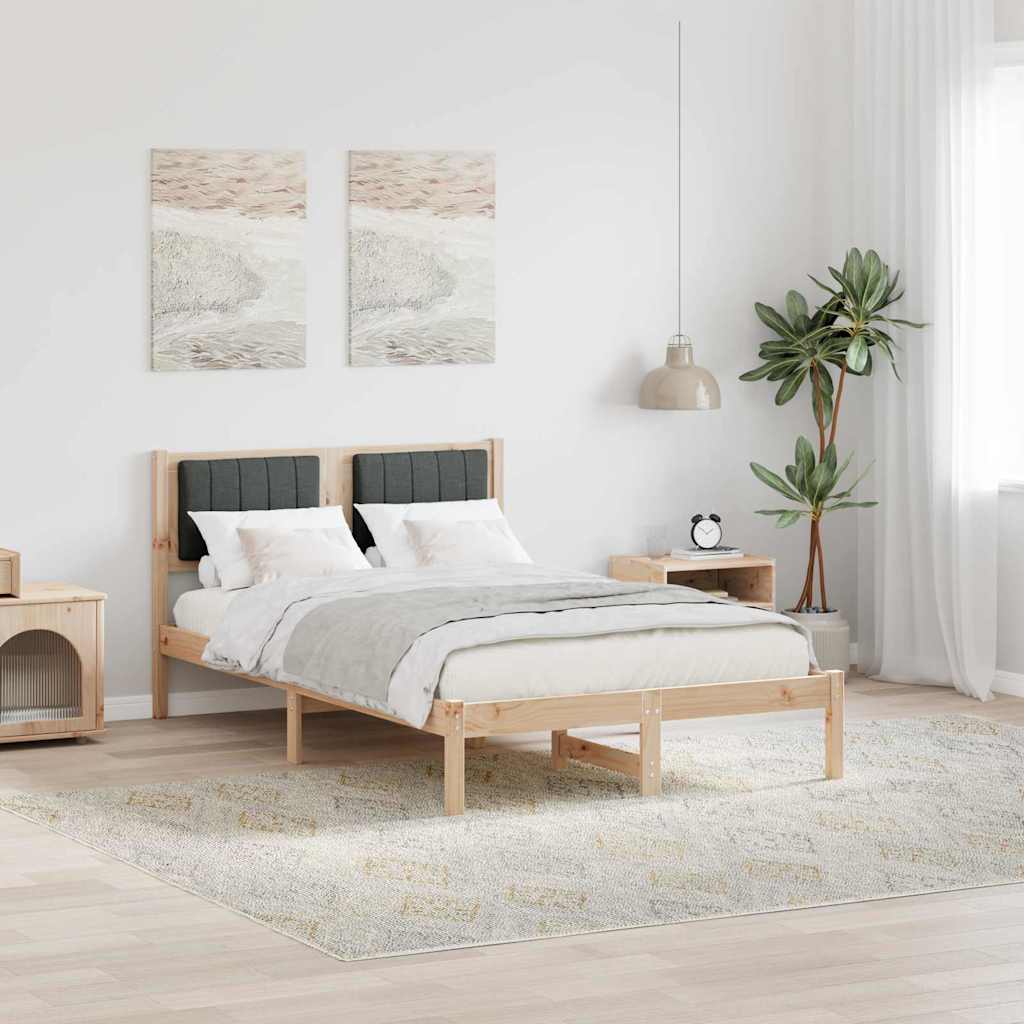 vidaXL Bedframe met Gevoerd Hoofdgedeelte Lichtgrijs 150 x 200 cm Stof