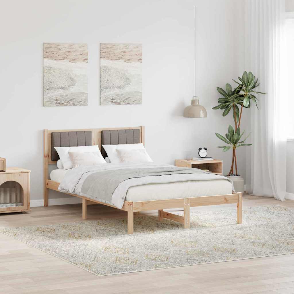 vidaXL Bedframe met Gevoerd Hoofdgedeelte Lichtgrijs 150 x 200 cm Stof