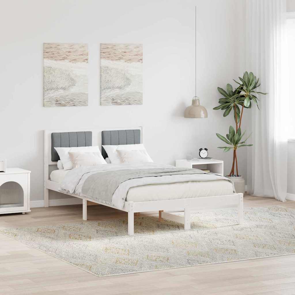 vidaXL Bedframe met Gevoerd Hoofdgedeelte Lichtgrijs 150 x 200 cm Stof
