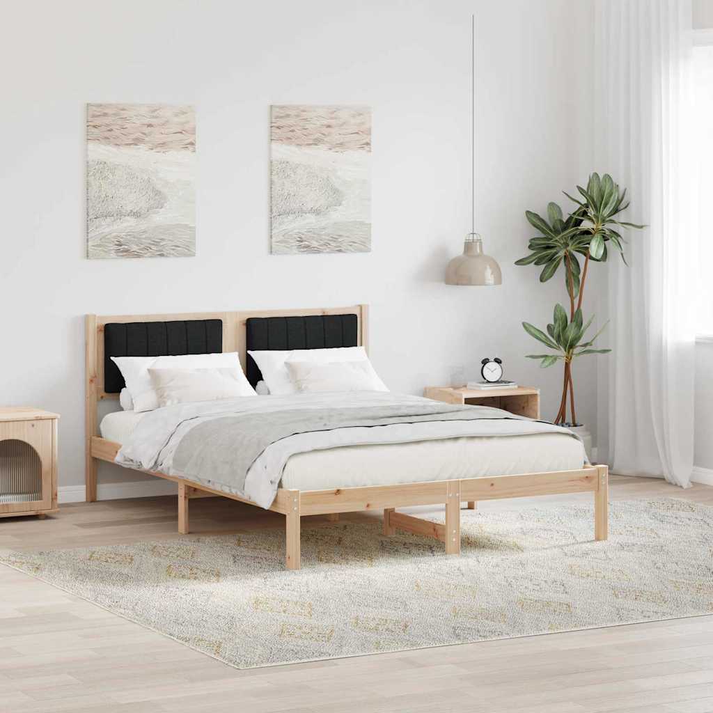 vidaXL Bedframe met Gevoerd Hoofdgedeelte Lichtgrijs 150 x 200 cm Stof