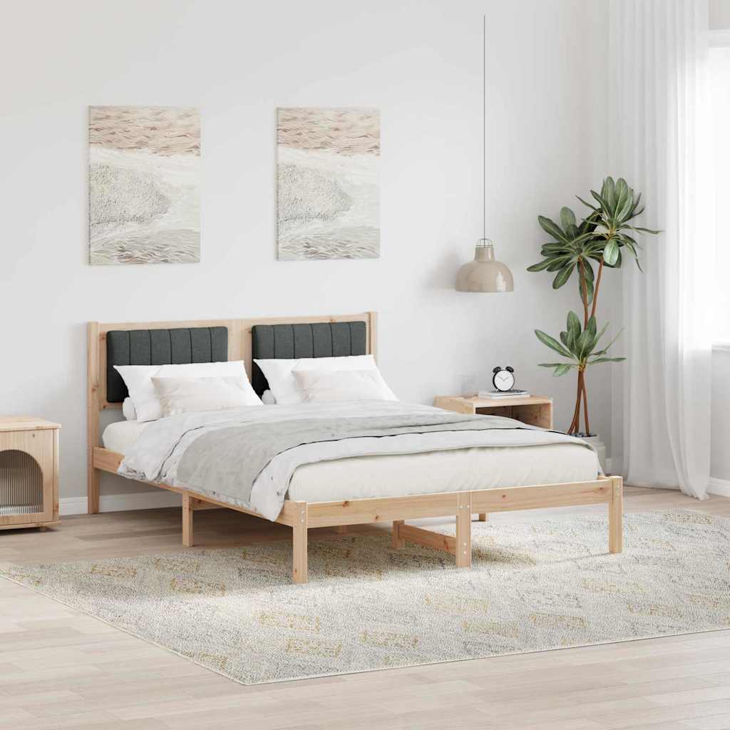 vidaXL Bedframe met Gevoerd Hoofdgedeelte Lichtgrijs 150 x 200 cm Stof