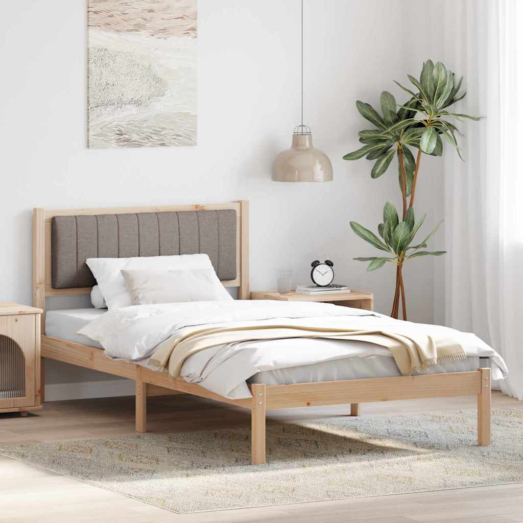 vidaXL Bedframe met Gevoerd Hoofdgedeelte Lichtgrijs 150 x 200 cm Stof