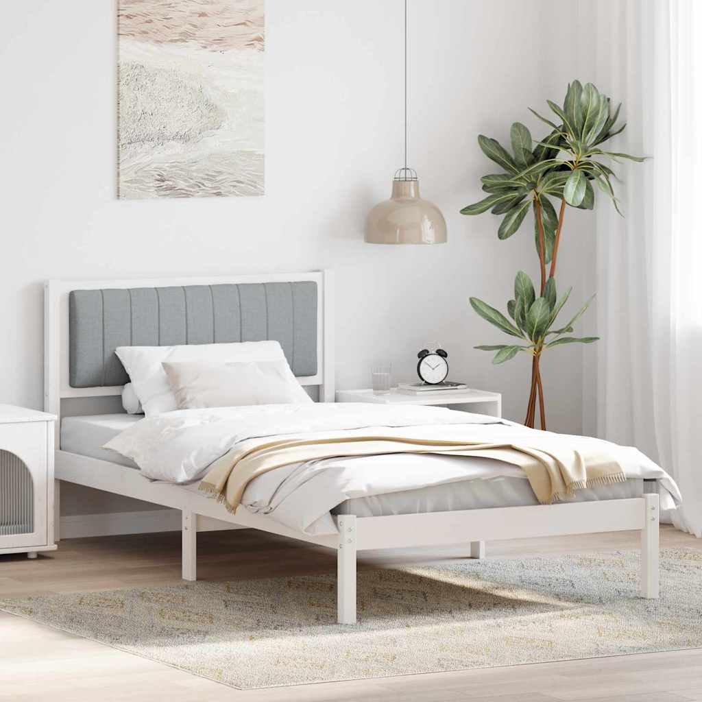 vidaXL Bedframe met Gevoerd Hoofdgedeelte Lichtgrijs 150 x 200 cm Stof