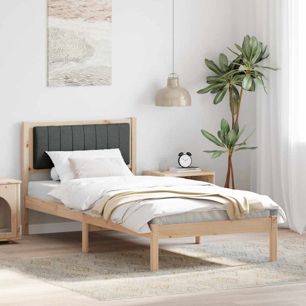 vidaXL Bedframe met Gevoerd Hoofdgedeelte Lichtgrijs 150 x 200 cm Stof