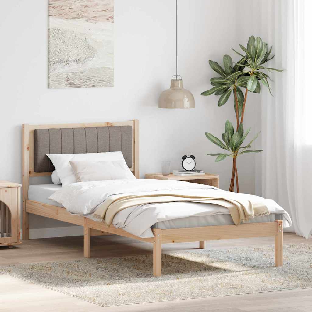 vidaXL Bedframe met Gevoerd Hoofdgedeelte Lichtgrijs 150 x 200 cm Stof