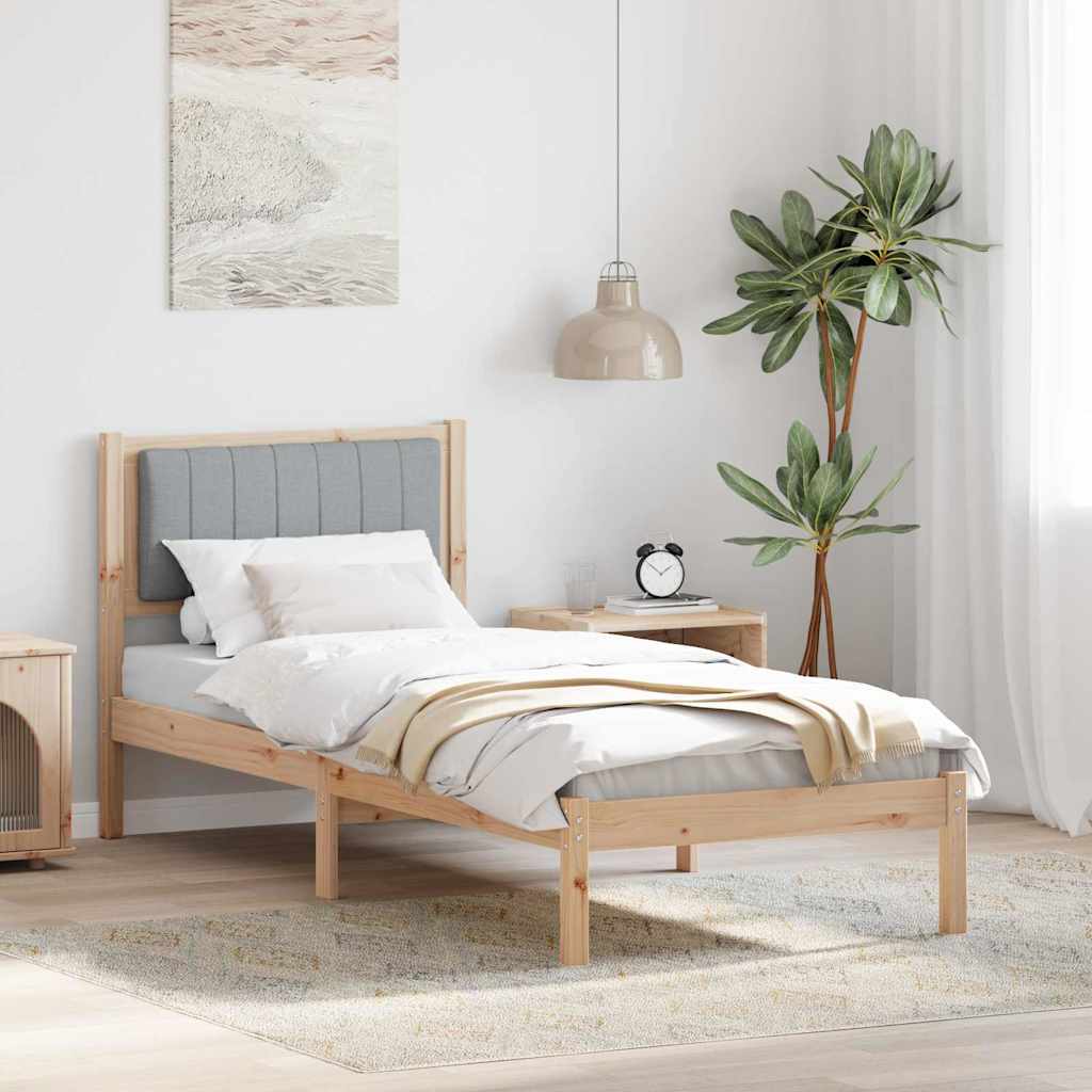 vidaXL Bedframe met Gevoerd Hoofdgedeelte Lichtgrijs 150 x 200 cm Stof