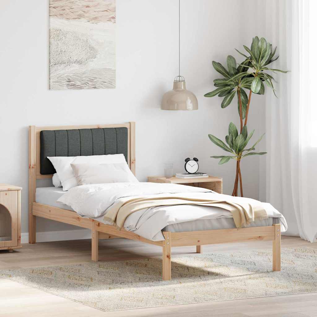 vidaXL Bedframe met Gevoerd Hoofdgedeelte Lichtgrijs 150 x 200 cm Stof