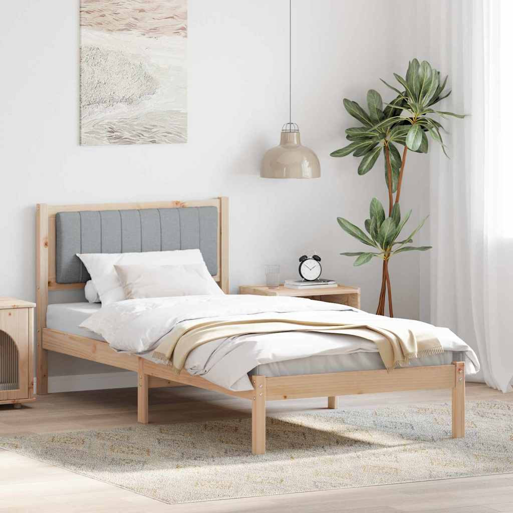vidaXL Bedframe met Gevoerd Hoofdgedeelte Lichtgrijs 150 x 200 cm Stof
