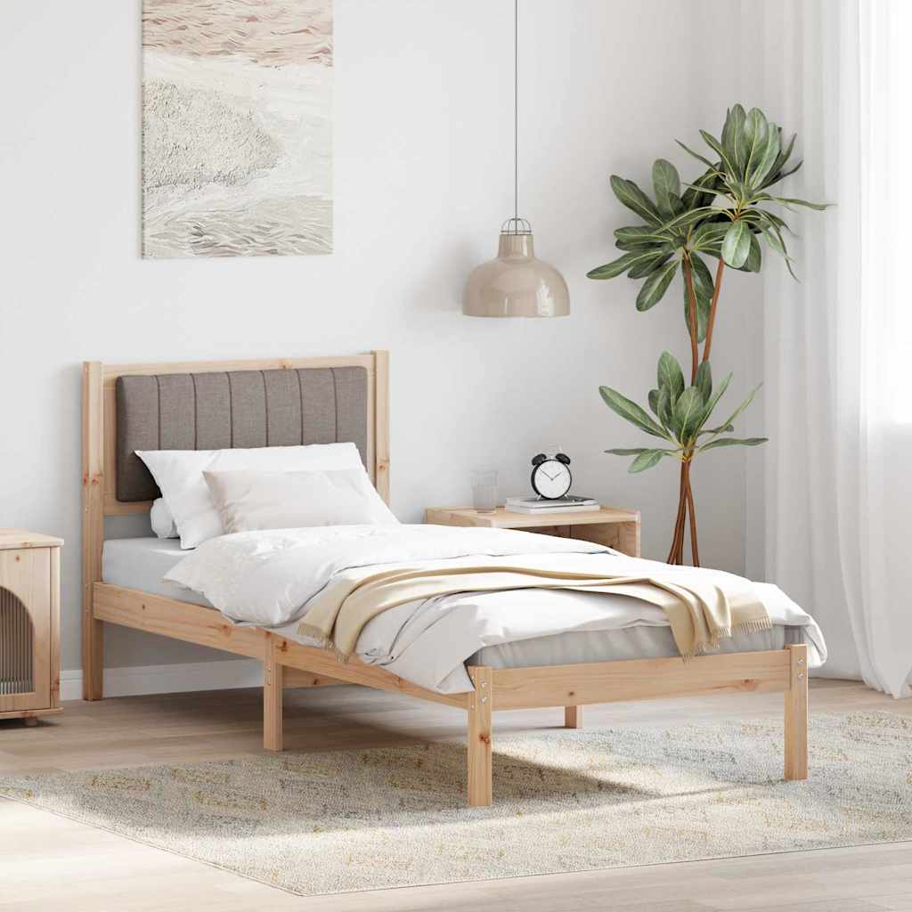 vidaXL Bedframe met Gevoerd Hoofdgedeelte Lichtgrijs 150 x 200 cm Stof