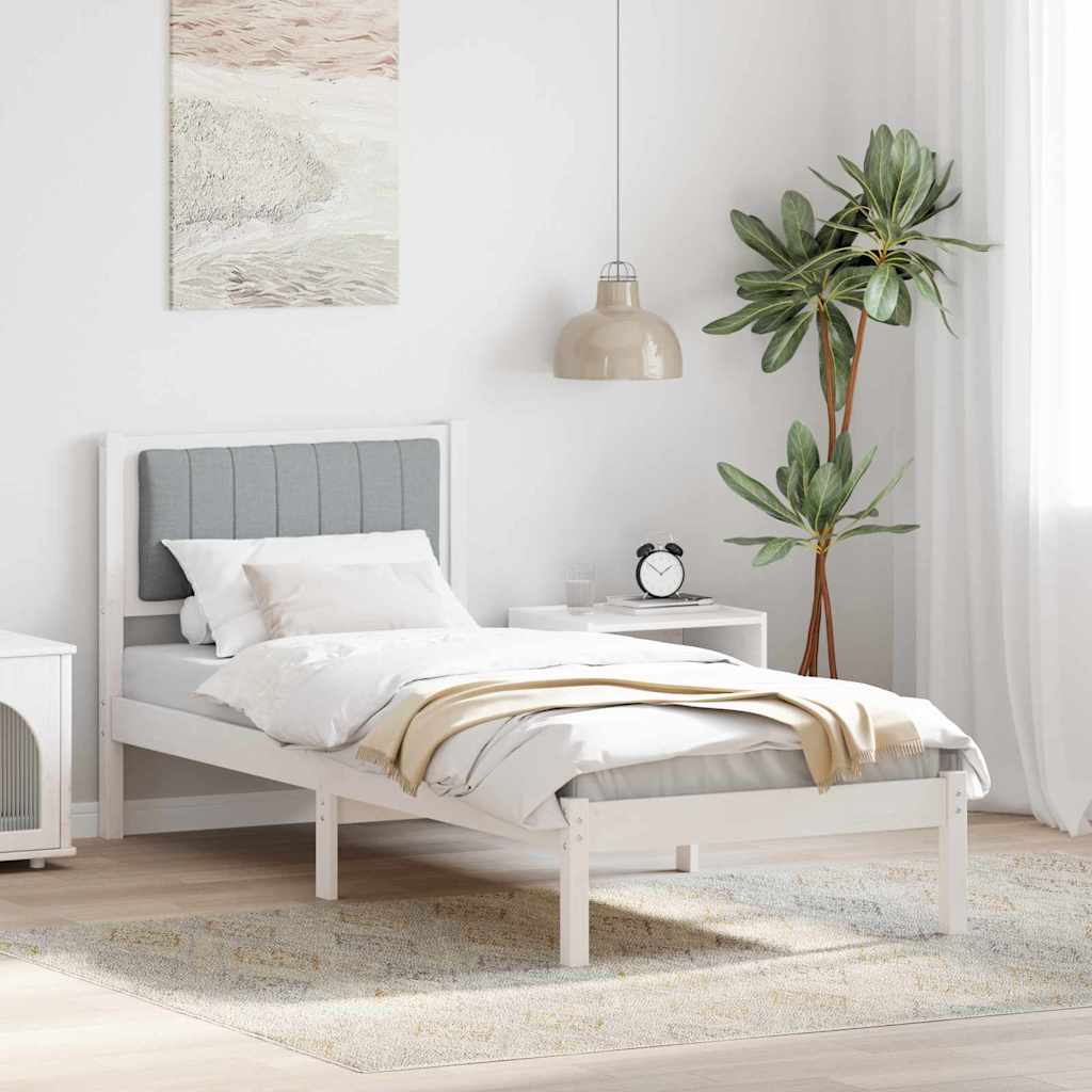 vidaXL Bedframe met Gevoerd Hoofdgedeelte Lichtgrijs 150 x 200 cm Stof