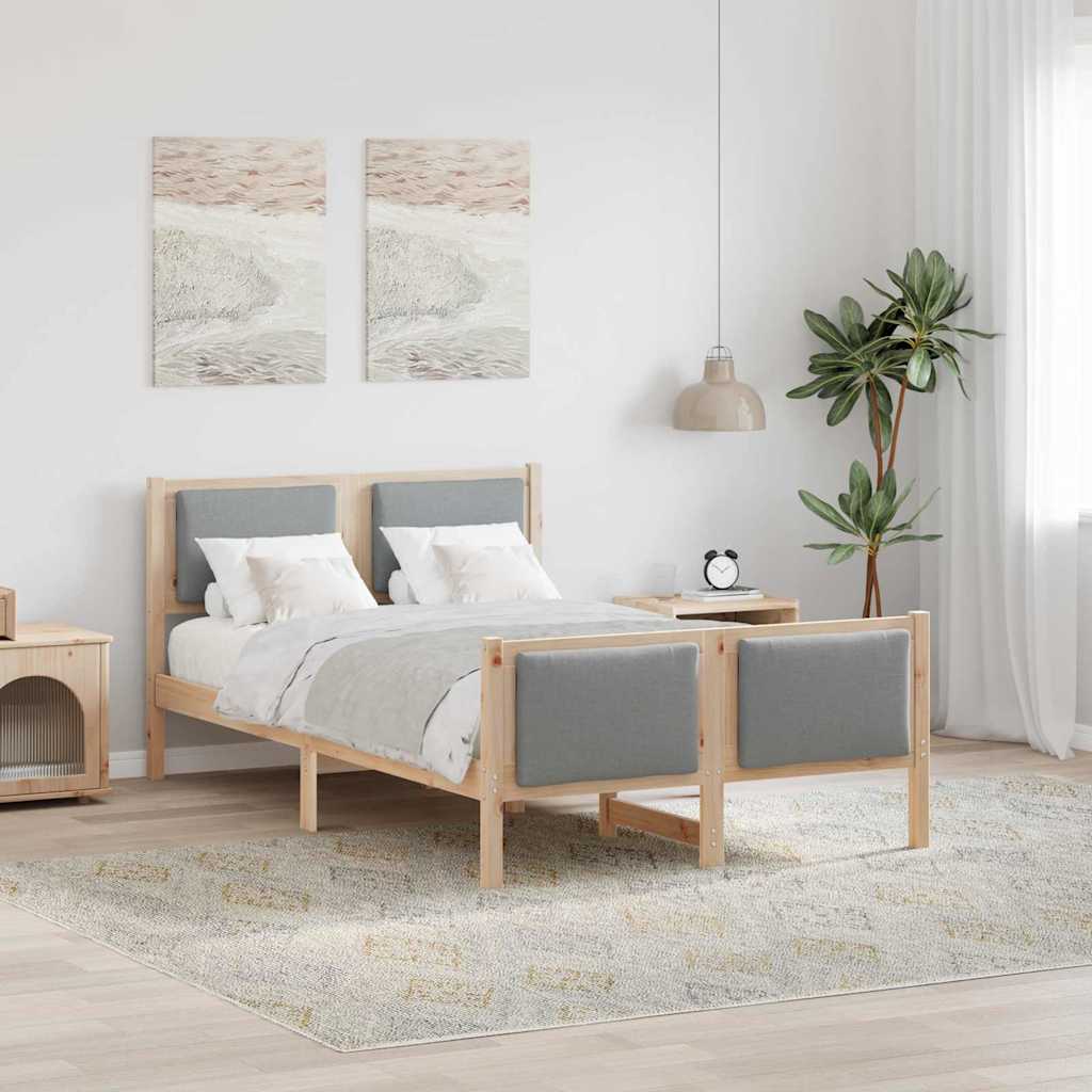 vidaXL Bedframe met hoofdeinde Lichtgrijs 200 x 200 cm Stof