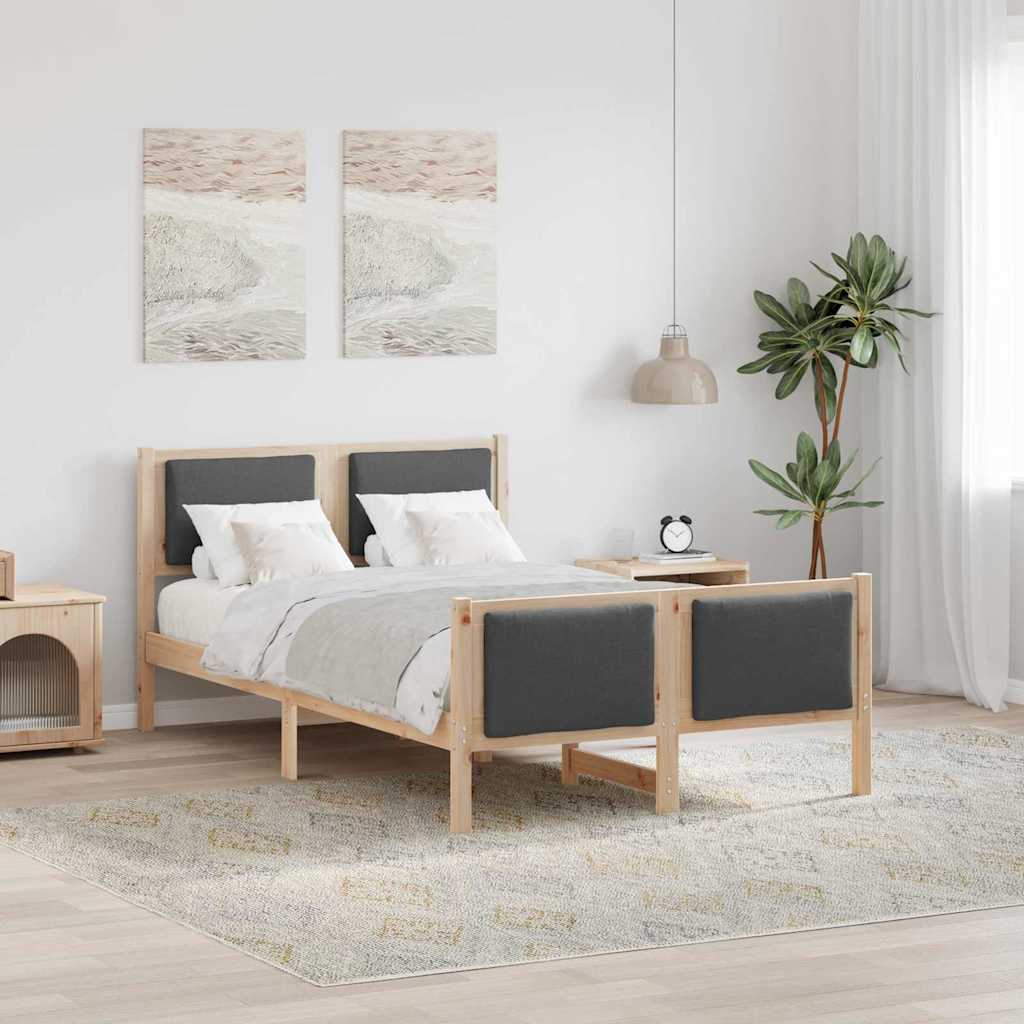 vidaXL Bedframe met hoofdeinde Lichtgrijs 200 x 200 cm Stof