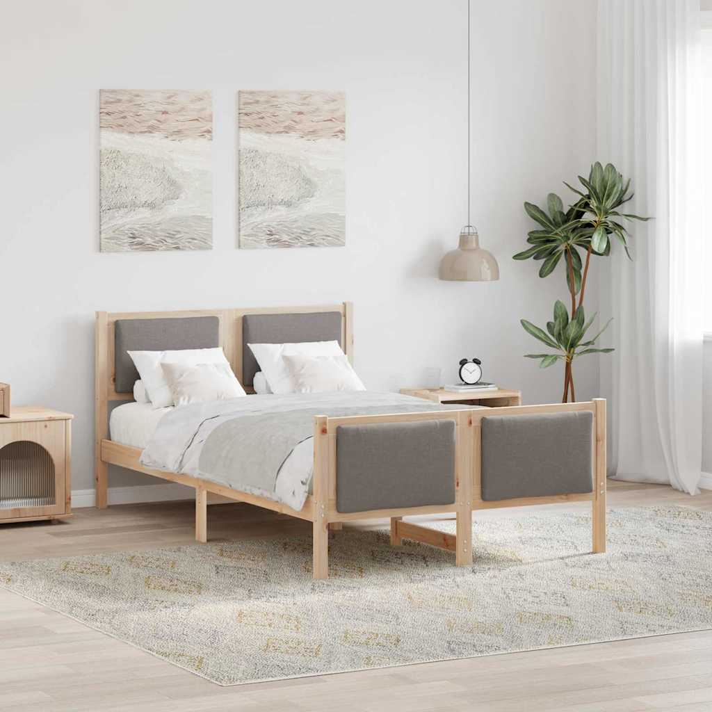 vidaXL Bedframe met hoofdeinde Lichtgrijs 200 x 200 cm Stof