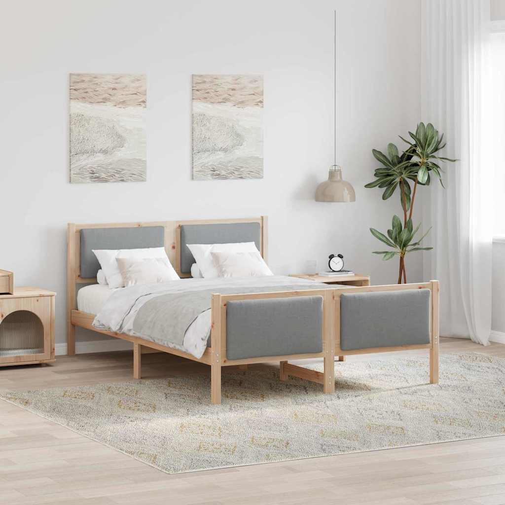 vidaXL Bedframe met hoofdeinde Lichtgrijs 200 x 200 cm Stof