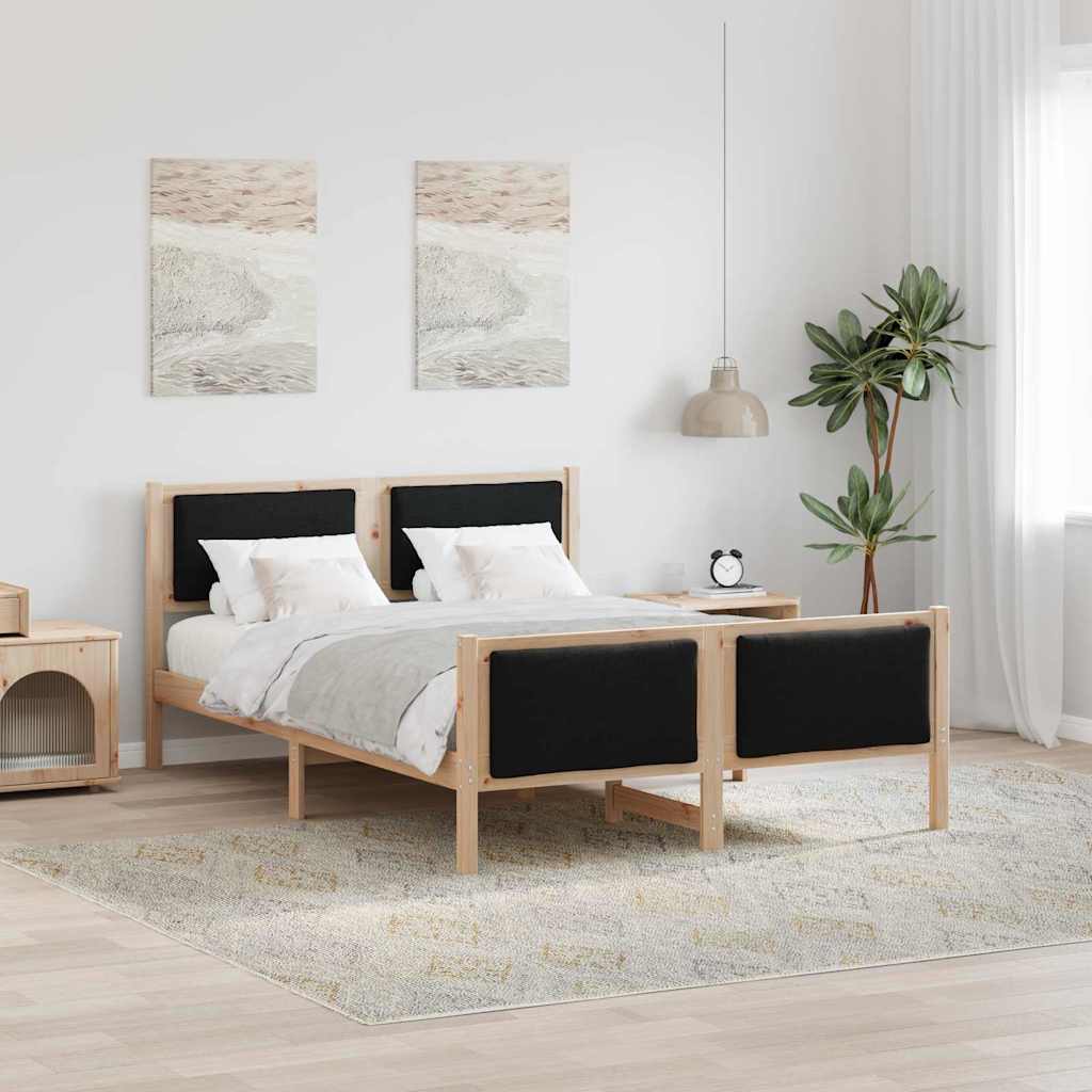 vidaXL Bedframe met hoofdeinde Lichtgrijs 200 x 200 cm Stof