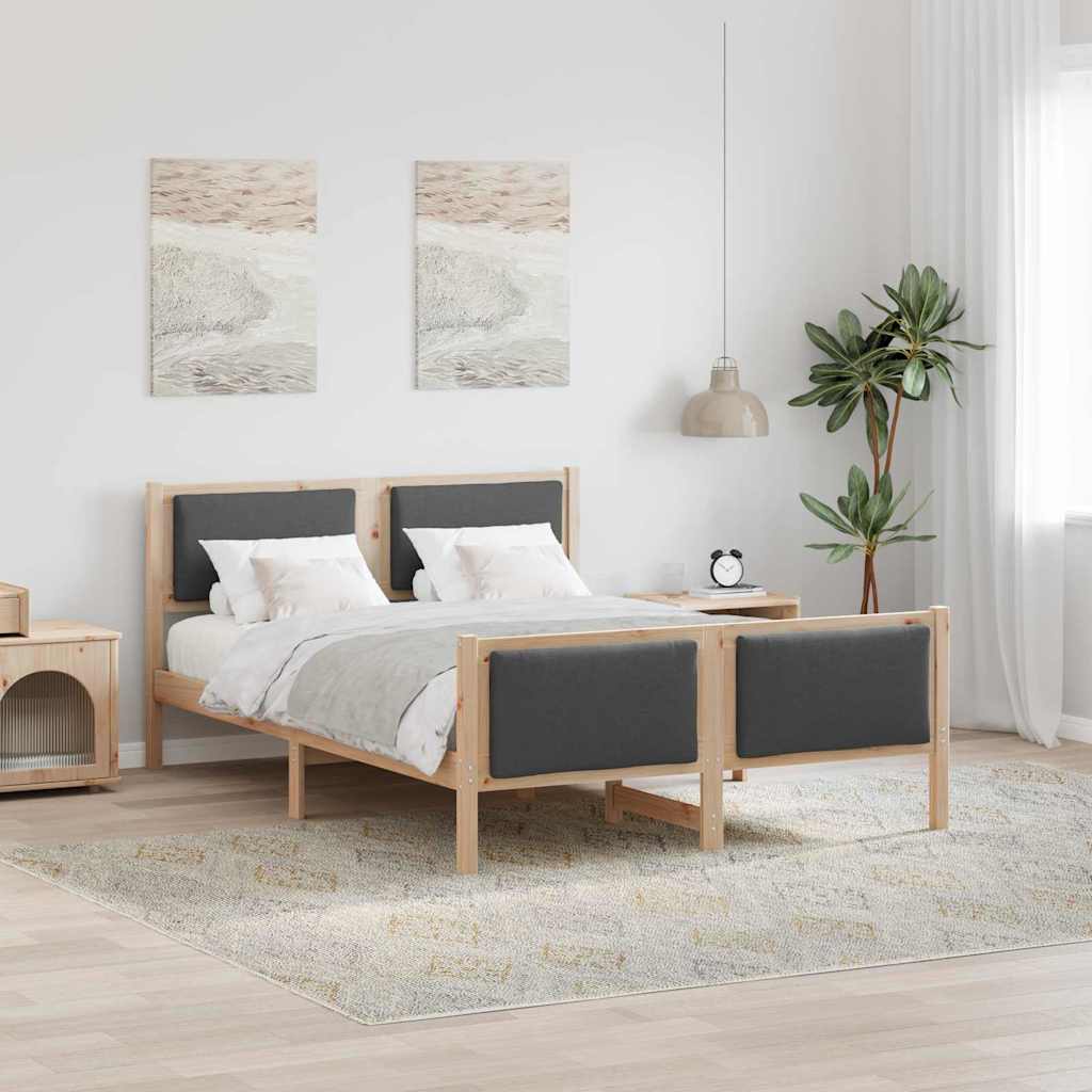 vidaXL Bedframe met hoofdeinde Lichtgrijs 200 x 200 cm Stof