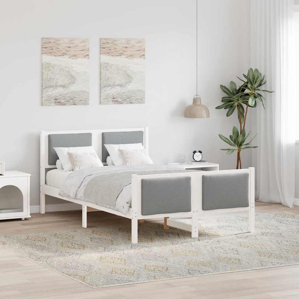 vidaXL Bedframe met hoofdeinde Lichtgrijs 200 x 200 cm Stof