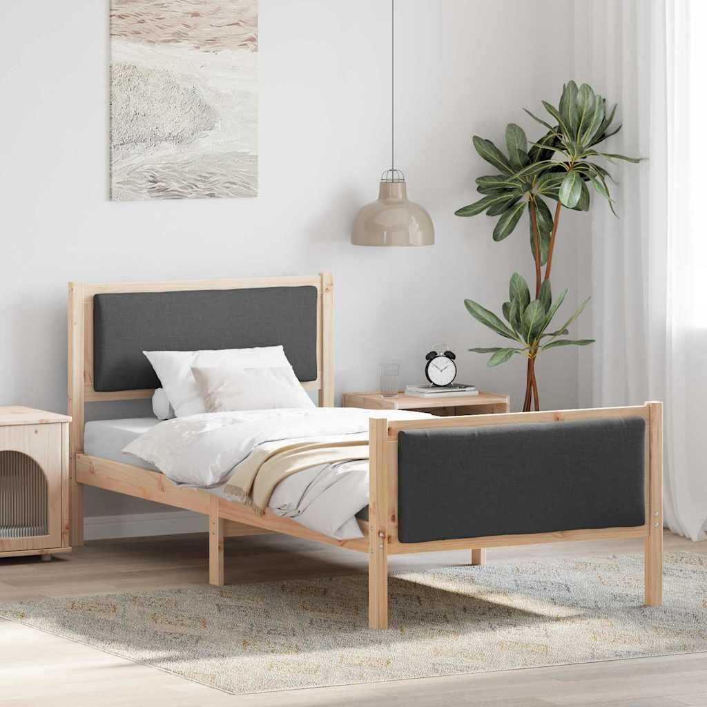 vidaXL Bedframe met hoofdeinde Lichtgrijs 200 x 200 cm Stof