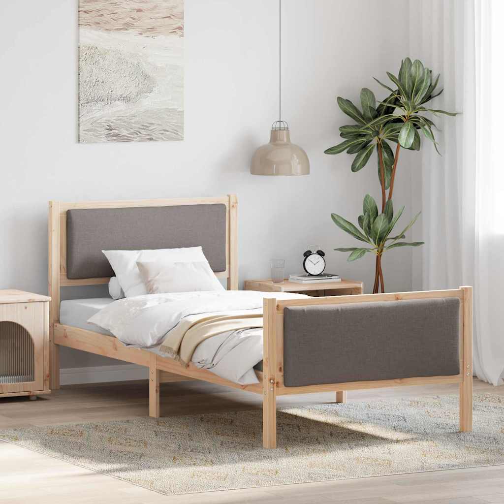 vidaXL Bedframe met hoofdeinde Lichtgrijs 200 x 200 cm Stof