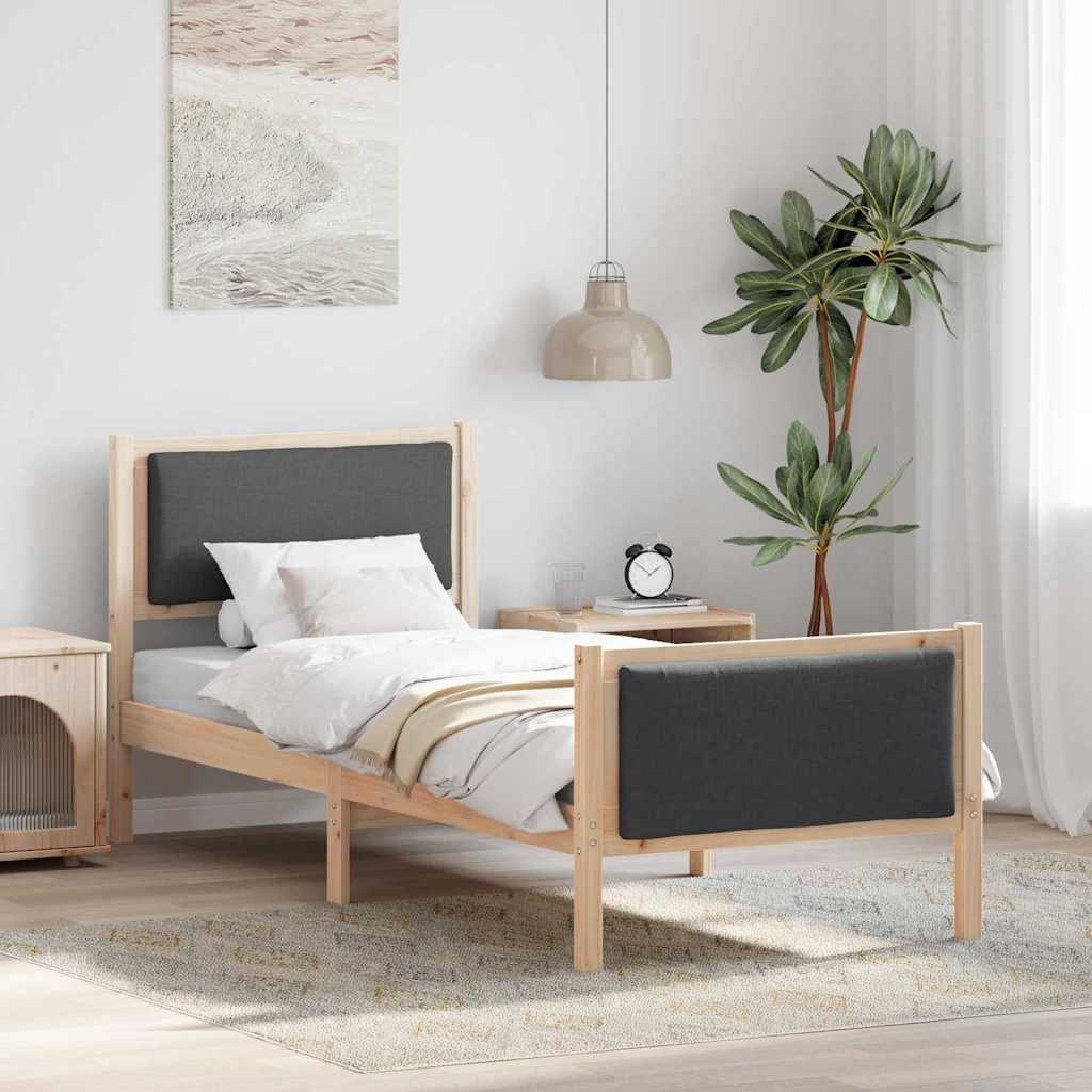 vidaXL Bedframe met hoofdeinde Lichtgrijs 200 x 200 cm Stof