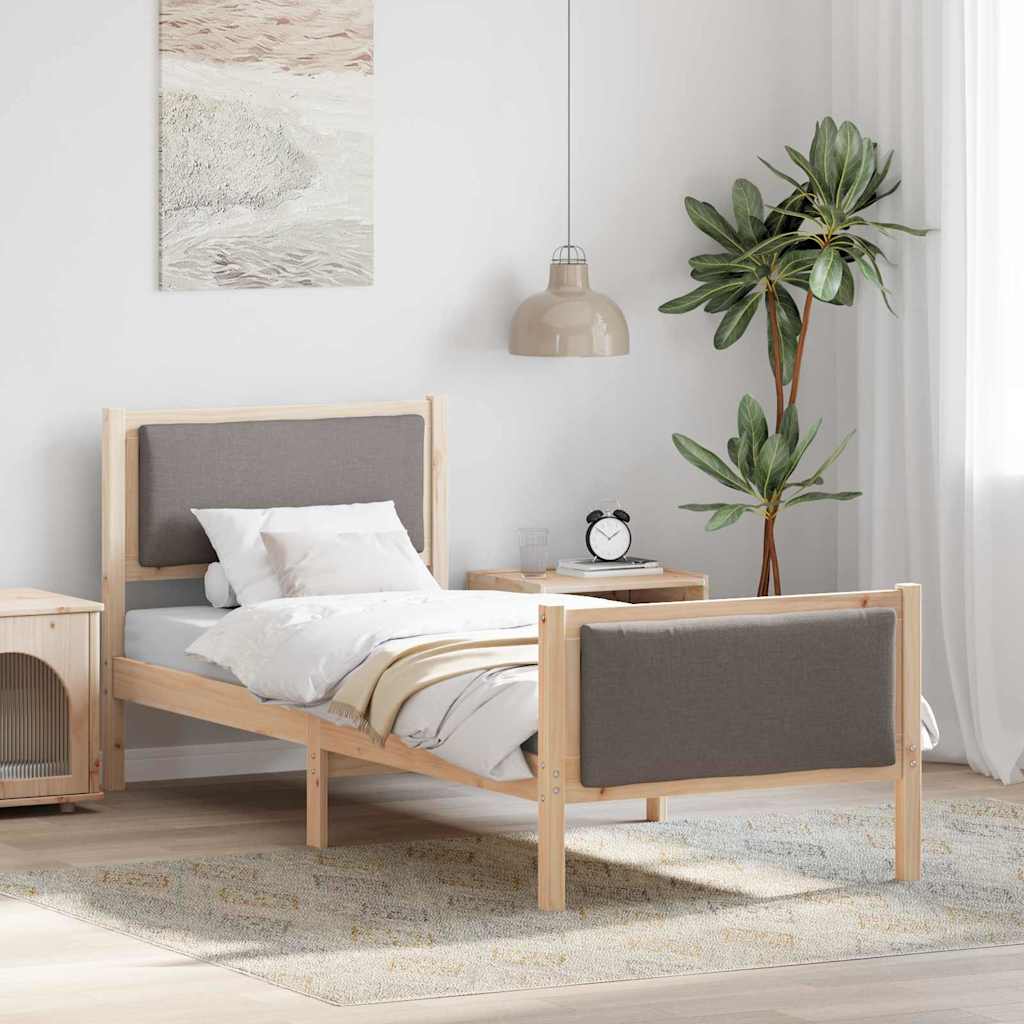 vidaXL Bedframe met hoofdeinde Lichtgrijs 200 x 200 cm Stof
