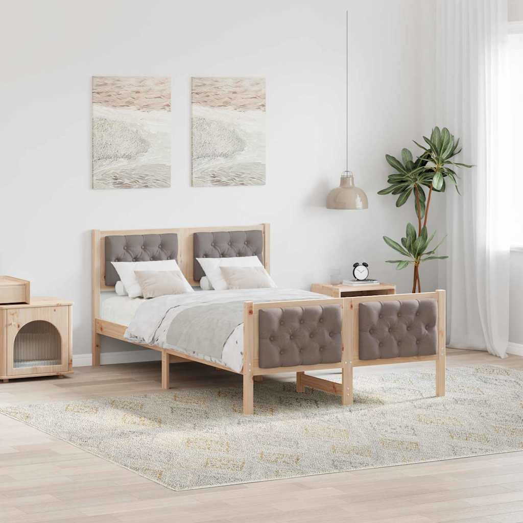 vidaXL Bedframe met hoofdeinde Lichtgrijs 75 x 190 cm Stof