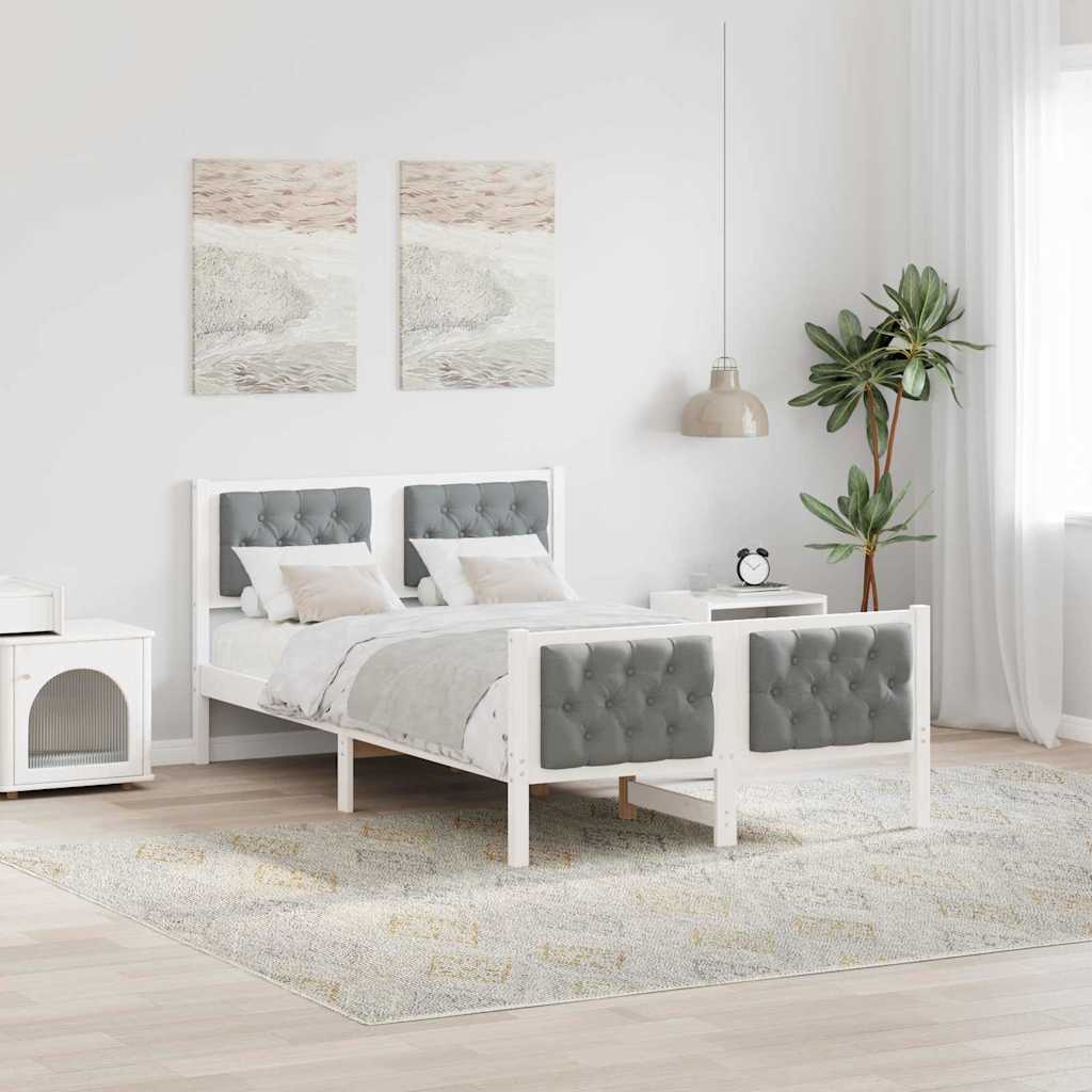 vidaXL Bedframe met hoofdeinde Lichtgrijs 75 x 190 cm Stof