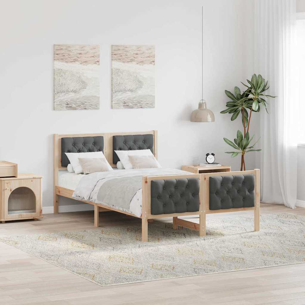 vidaXL Bedframe met hoofdeinde Lichtgrijs 75 x 190 cm Stof