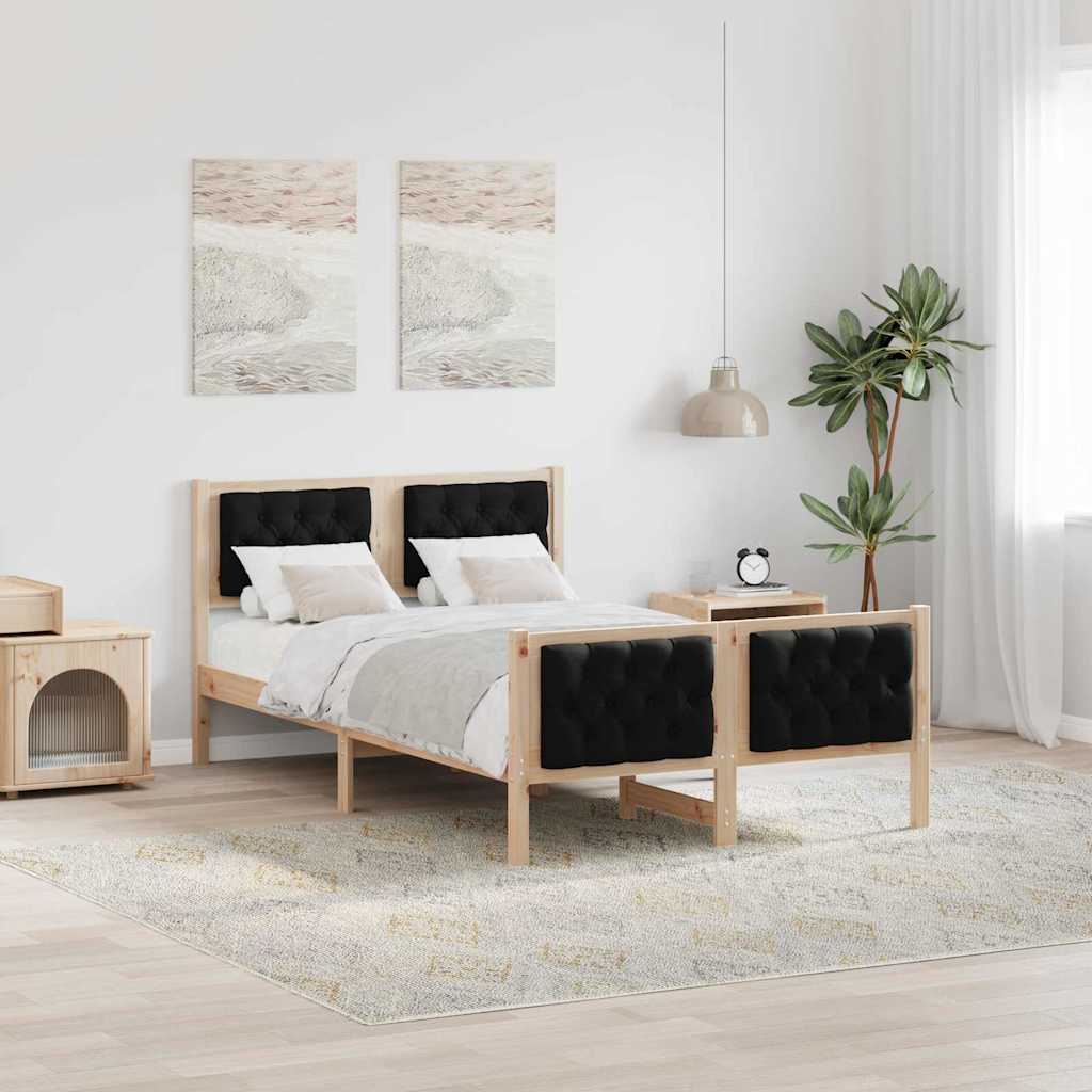 vidaXL Bedframe met hoofdeinde Lichtgrijs 75 x 190 cm Stof