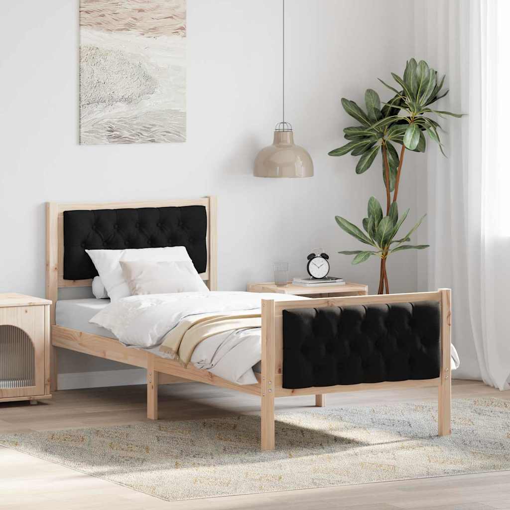 vidaXL Bedframe met hoofdeinde Lichtgrijs 75 x 190 cm Stof