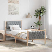 vidaXL Bedframe met hoofdeinde Lichtgrijs 75 x 190 cm Stof