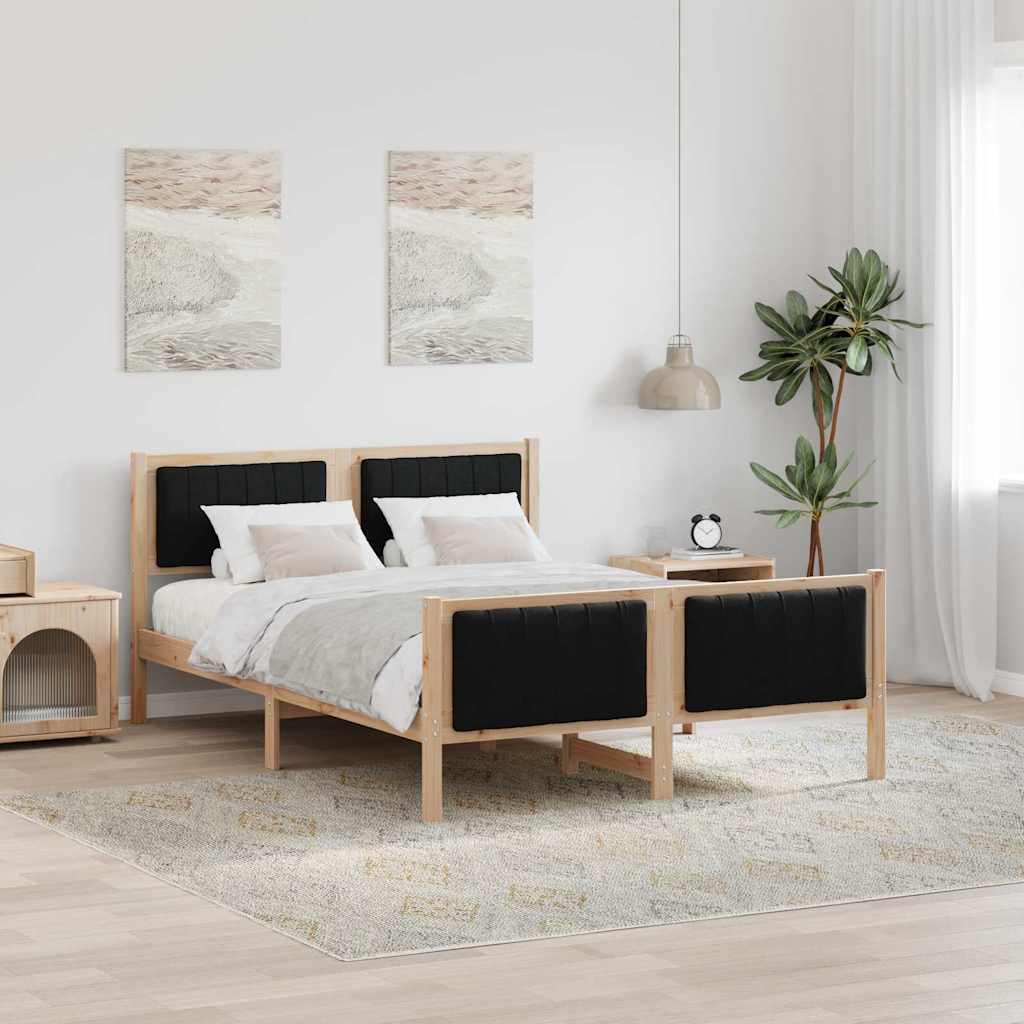 vidaXL Bedframe Bruin en lichtgrijs 200 x 200 cm Massief grenenhout