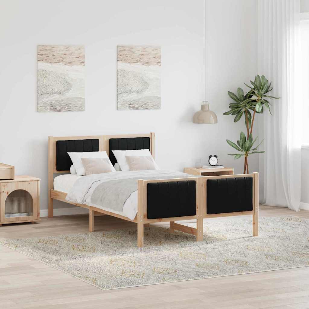 vidaXL Bedframe Bruin en lichtgrijs 200 x 200 cm Massief grenenhout