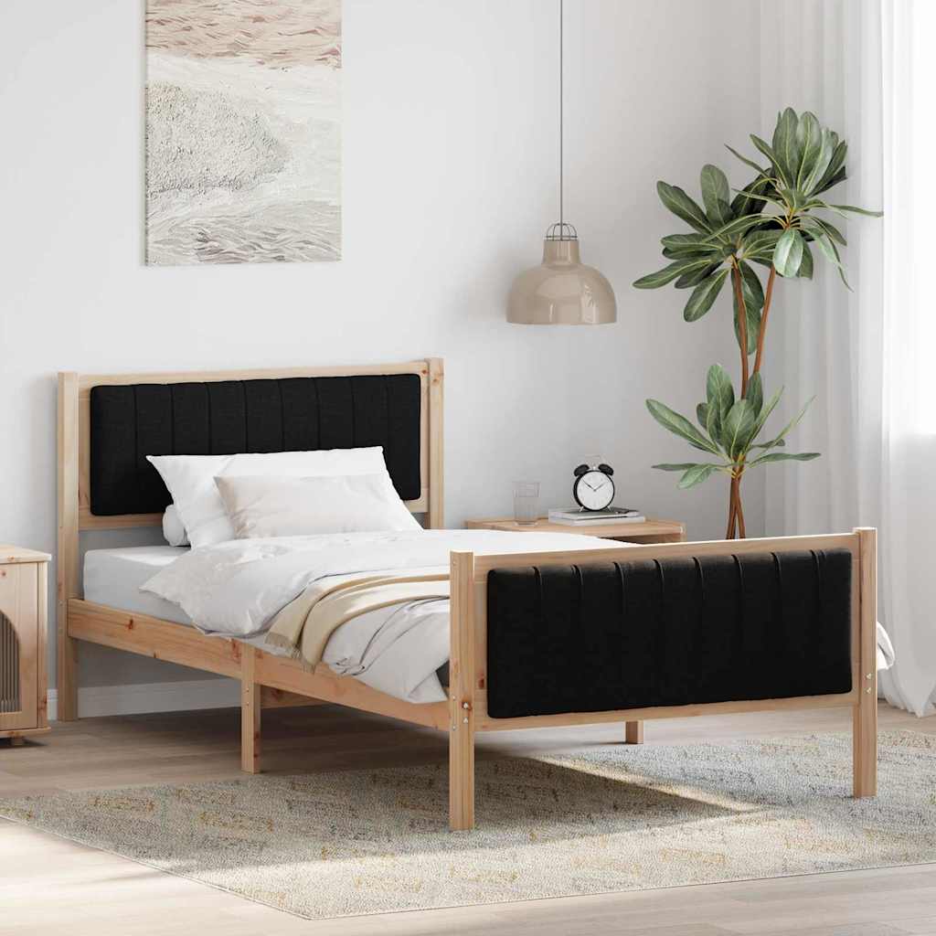 vidaXL Bedframe Bruin en lichtgrijs 200 x 200 cm Massief grenenhout