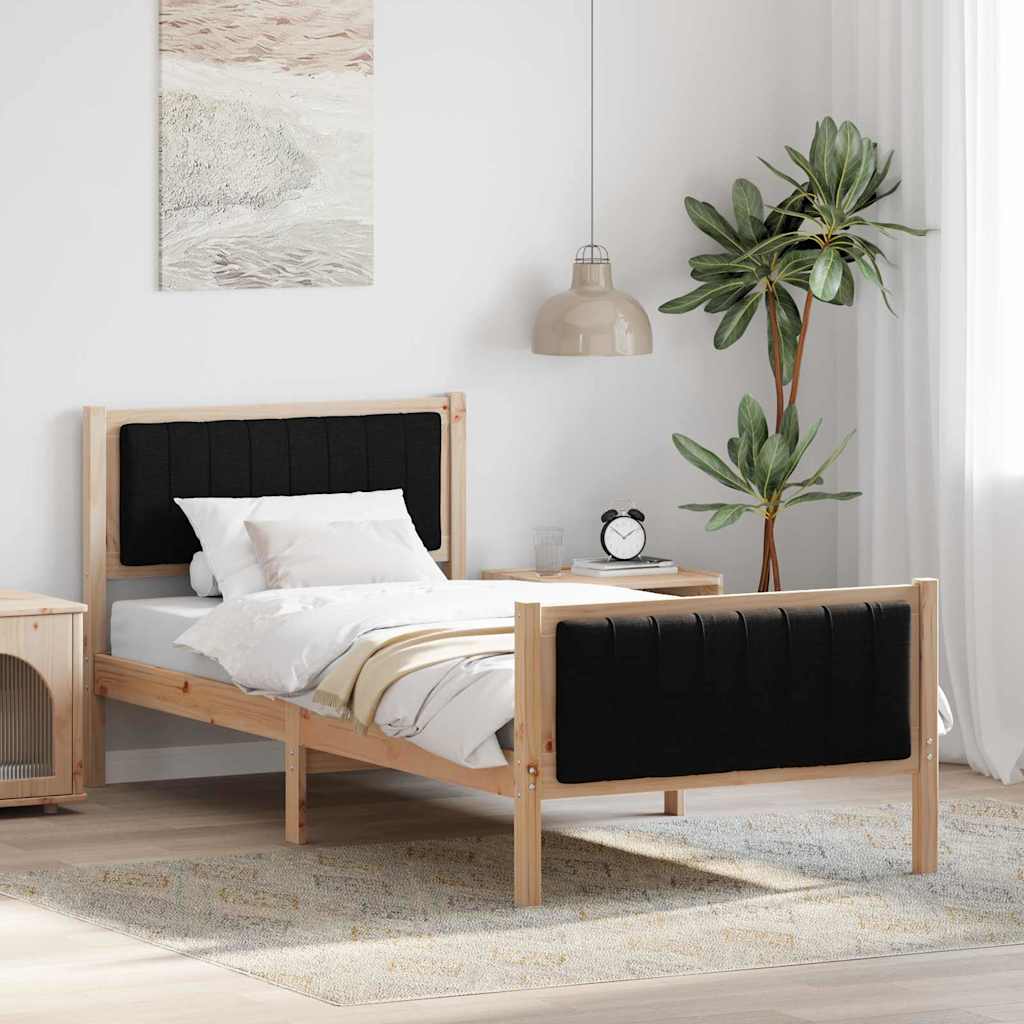vidaXL Bedframe Bruin en lichtgrijs 200 x 200 cm Massief grenenhout