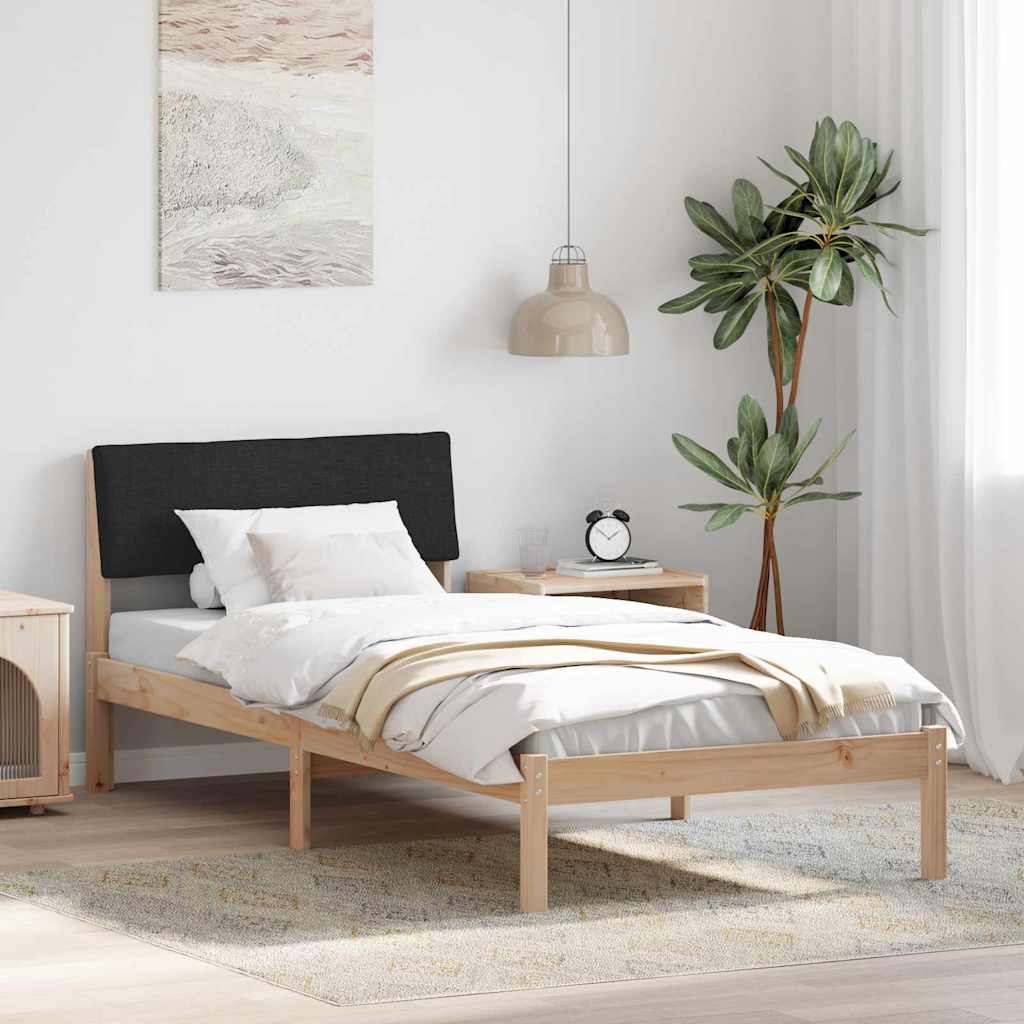 vidaXL Bedframe Bruin en lichtgrijs 200 x 200 cm Massief grenenhout