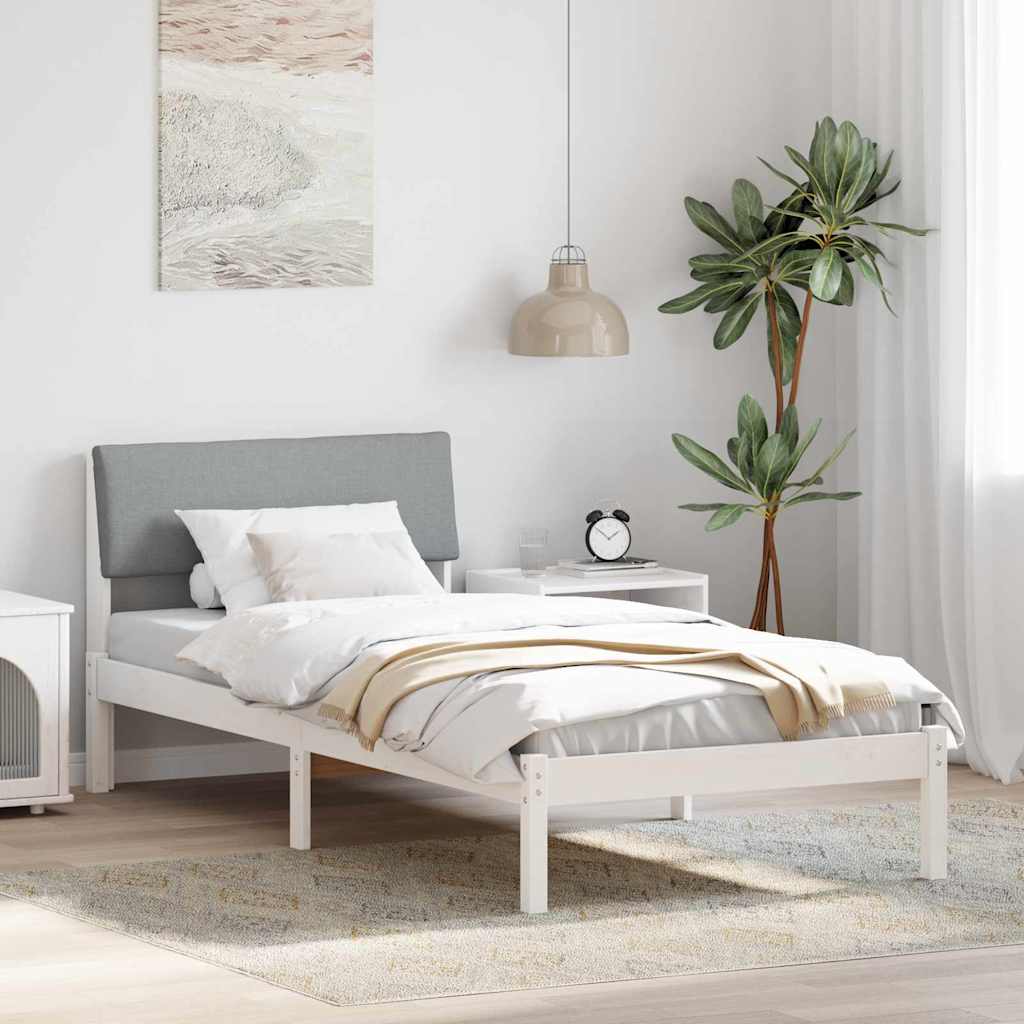 vidaXL Bedframe Bruin en lichtgrijs 200 x 200 cm Massief grenenhout