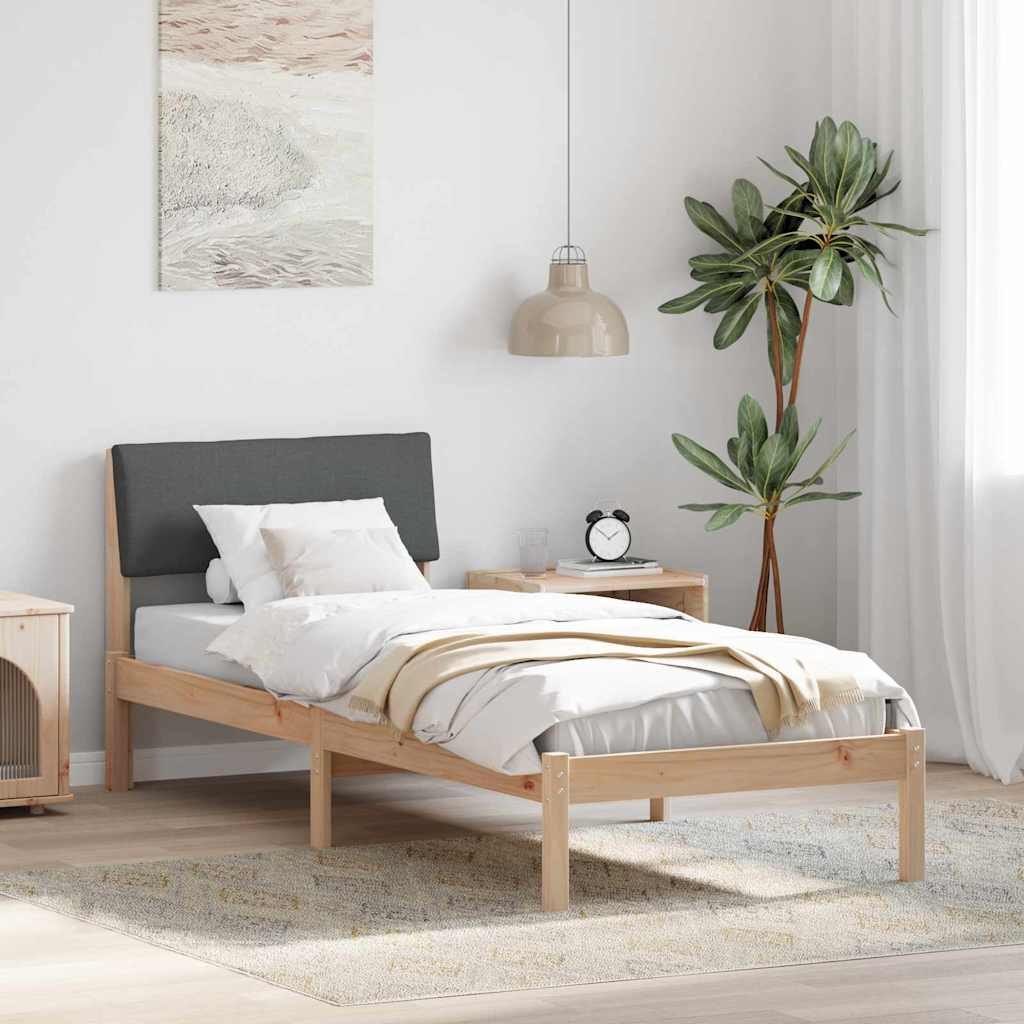vidaXL Bedframe Bruin en lichtgrijs 200 x 200 cm Massief grenenhout