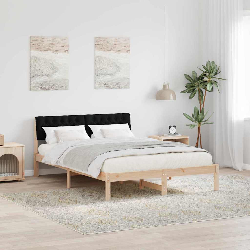 vidaXL Bedframe Bruin en lichtgrijs 200 x 200 cm Massief grenenhout