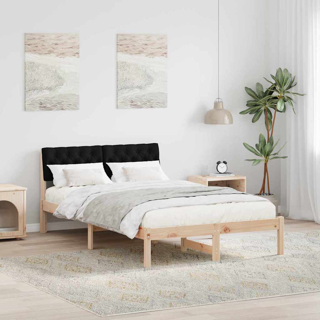 vidaXL Bedframe Bruin en lichtgrijs 200 x 200 cm Massief grenenhout