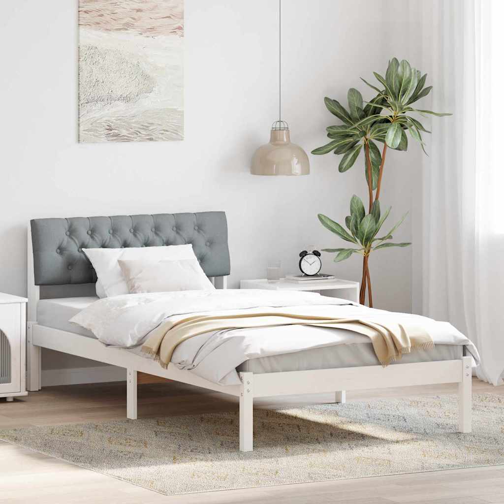 vidaXL Bedframe Bruin en lichtgrijs 200 x 200 cm Massief grenenhout