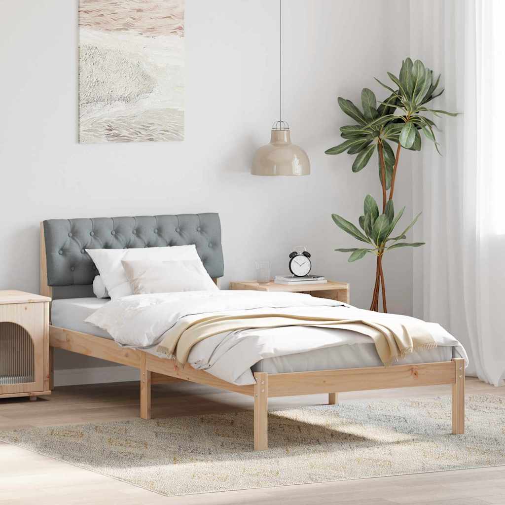 vidaXL Bedframe Bruin en lichtgrijs 200 x 200 cm Massief grenenhout