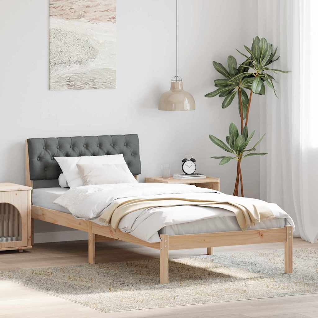 vidaXL Bedframe Bruin en lichtgrijs 200 x 200 cm Massief grenenhout