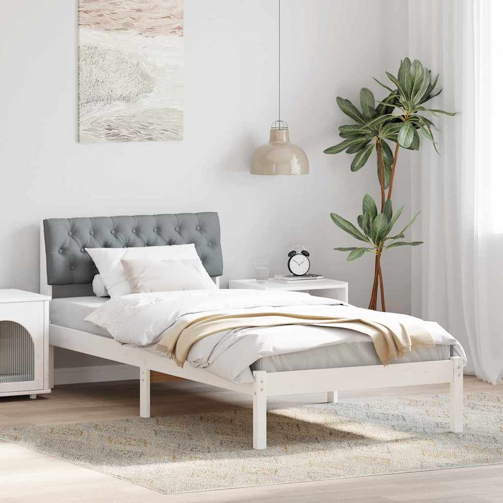 vidaXL Bedframe Bruin en lichtgrijs 200 x 200 cm Massief grenenhout