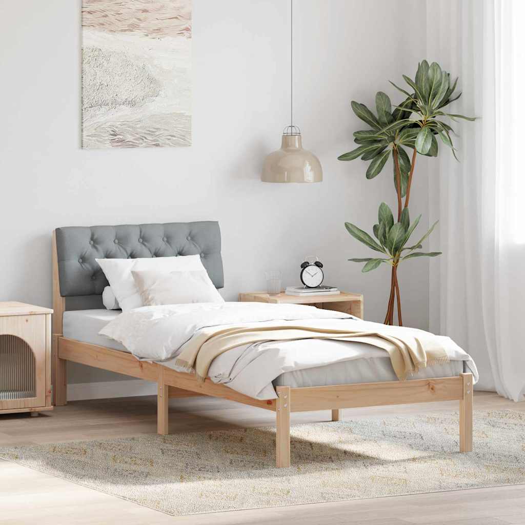 vidaXL Bedframe Bruin en lichtgrijs 200 x 200 cm Massief grenenhout