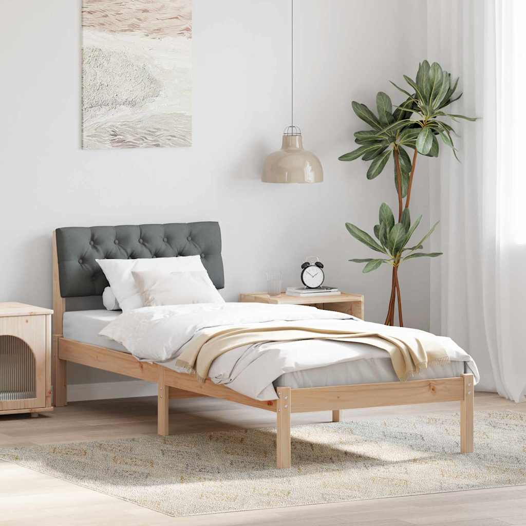 vidaXL Bedframe Bruin en lichtgrijs 200 x 200 cm Massief grenenhout