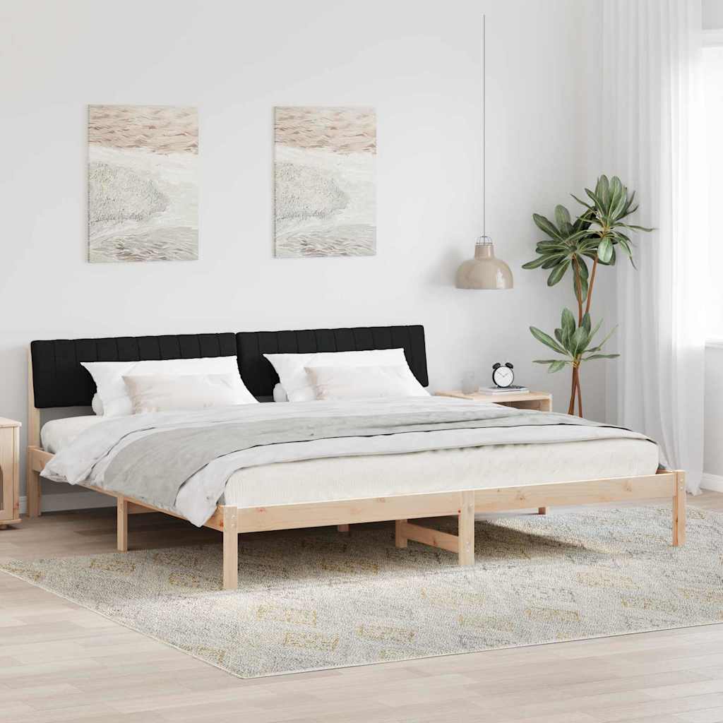 vidaXL Bedframe Bruin en lichtgrijs 200 x 200 cm Massief grenenhout