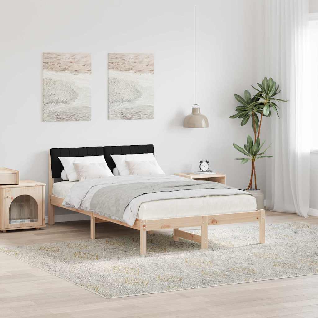 vidaXL Bedframe Bruin en lichtgrijs 200 x 200 cm Massief grenenhout