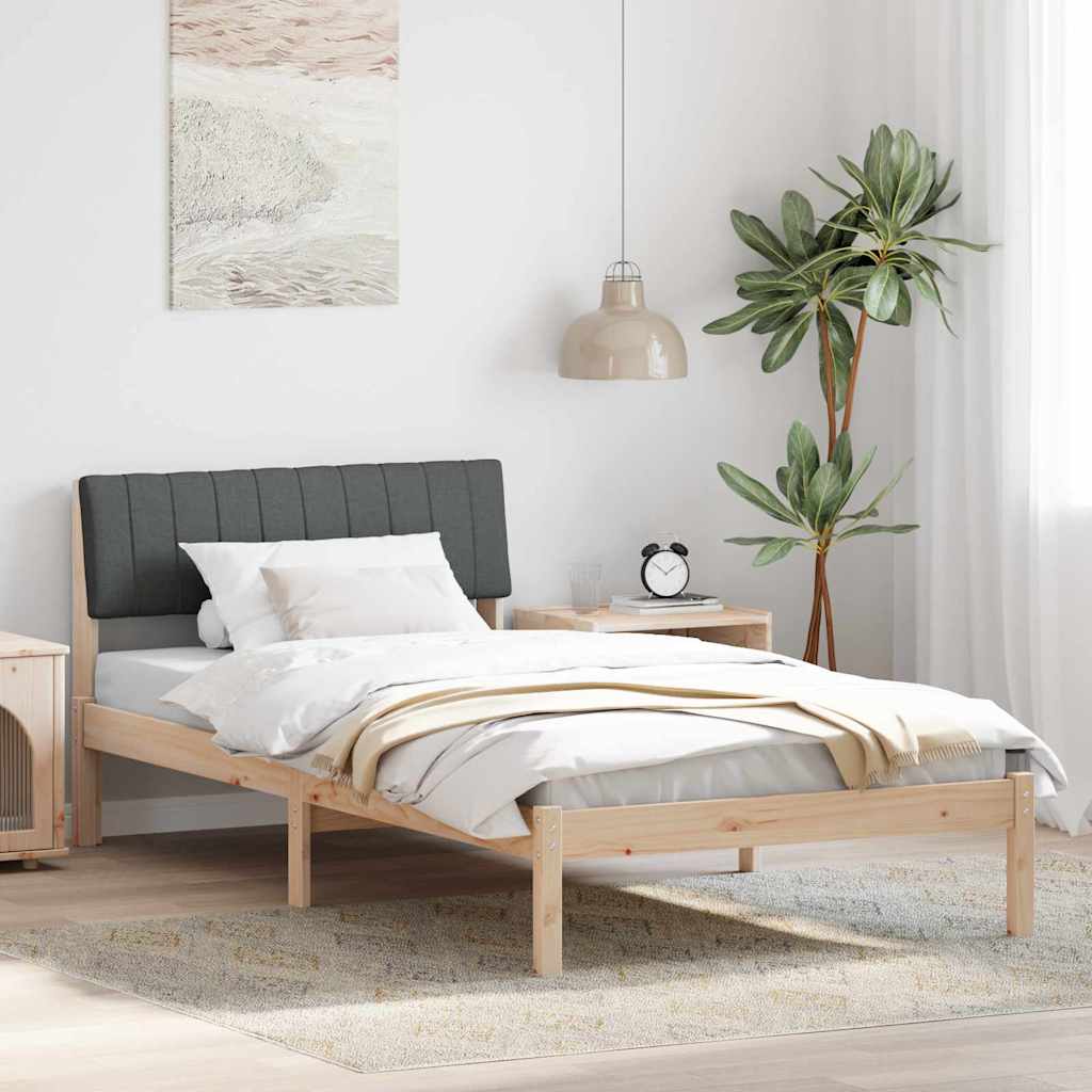 vidaXL Bedframe Bruin en lichtgrijs 200 x 200 cm Massief grenenhout